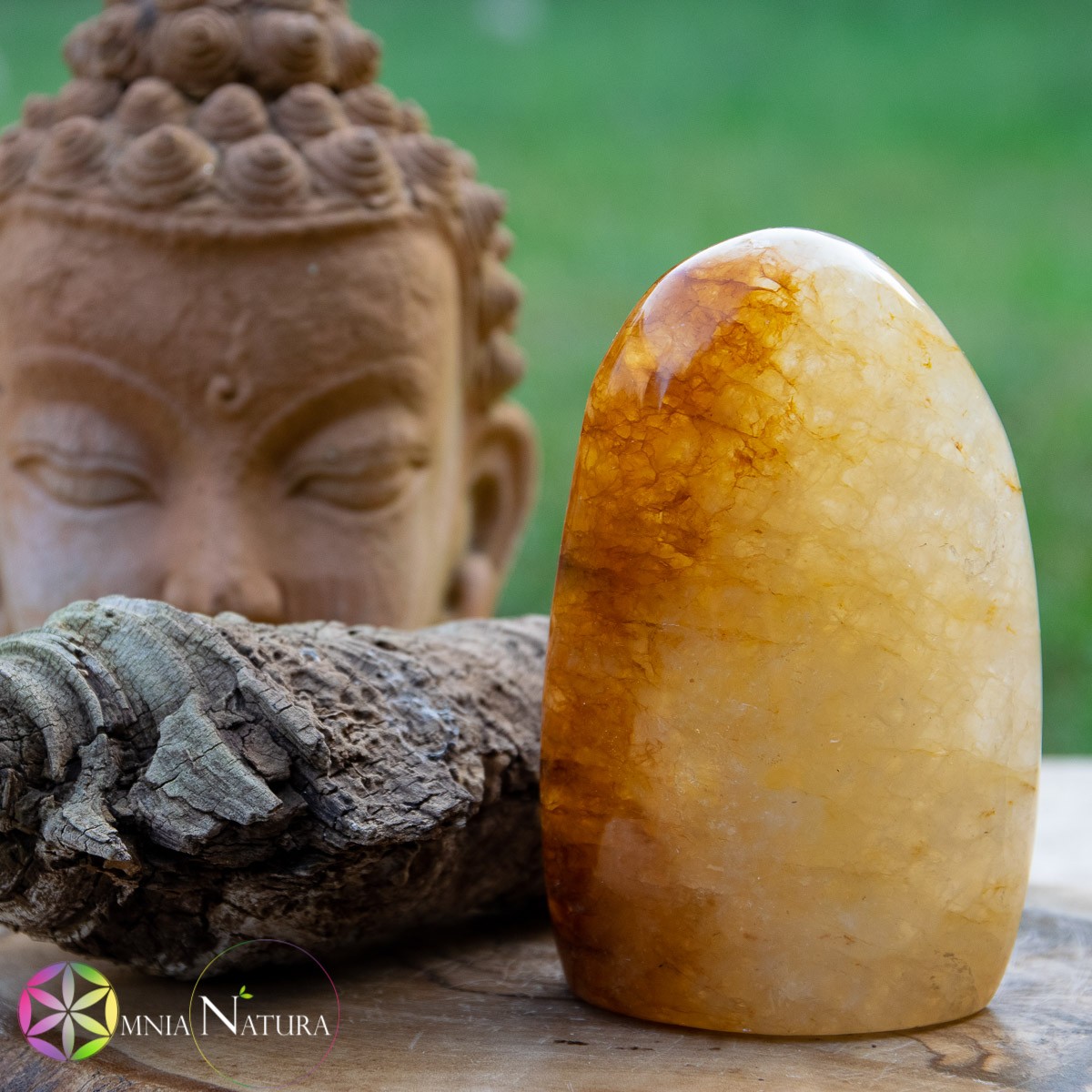 Forma libera Quarzo ematoide giallo