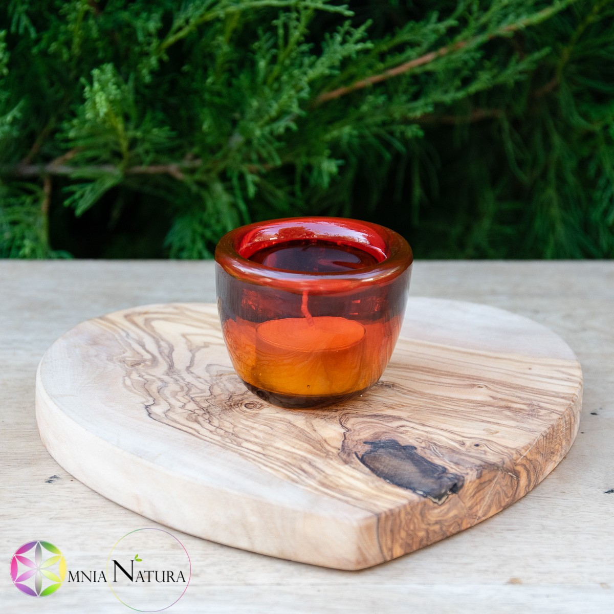 Portacandele Vetro Spanish Orange - Rosso