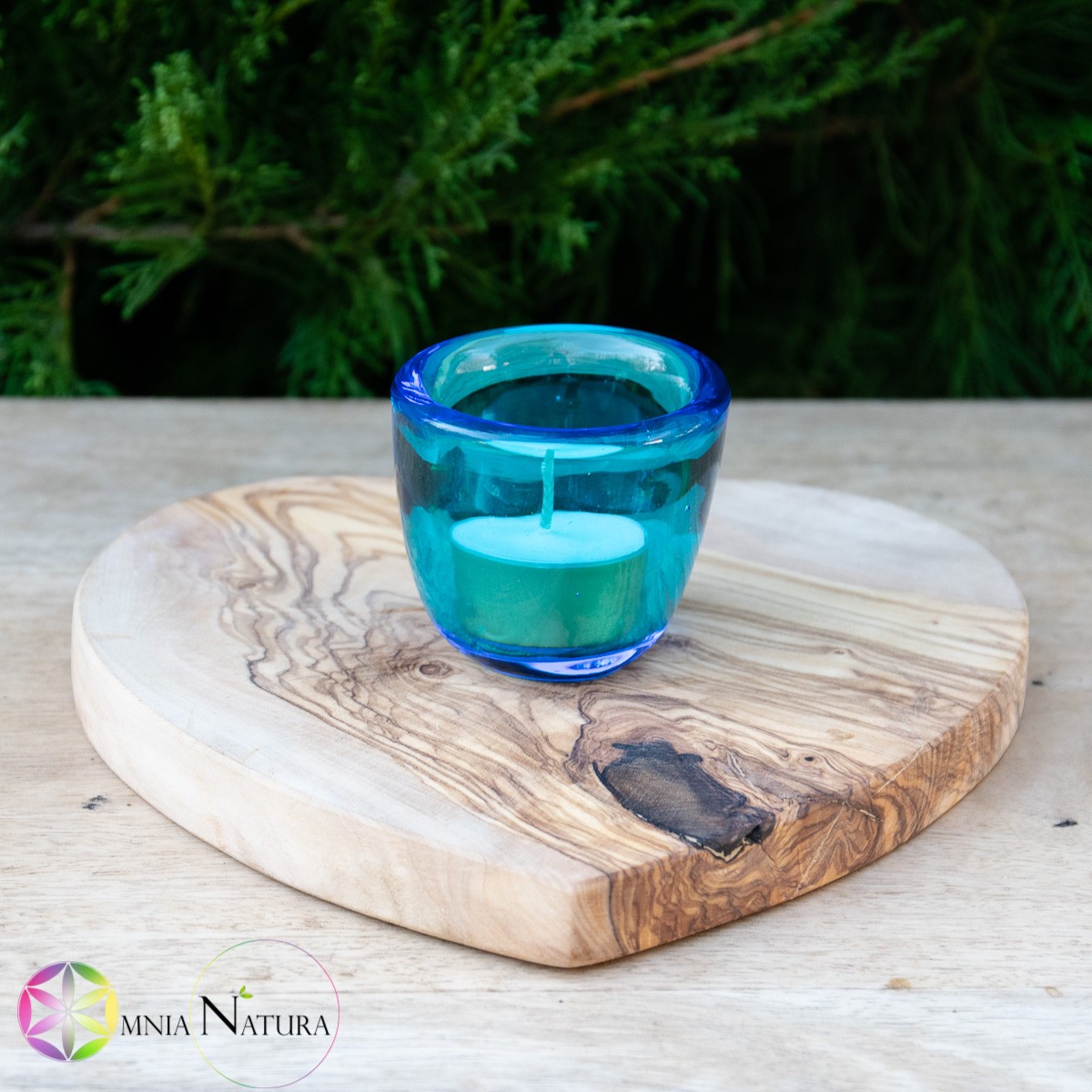 Portacandele Vetro Medici Blue - Blu