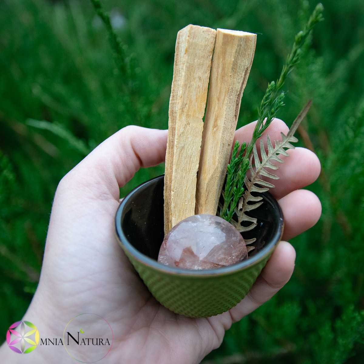 Portaincenso in ghisa verde per coni, erbe e palo santo