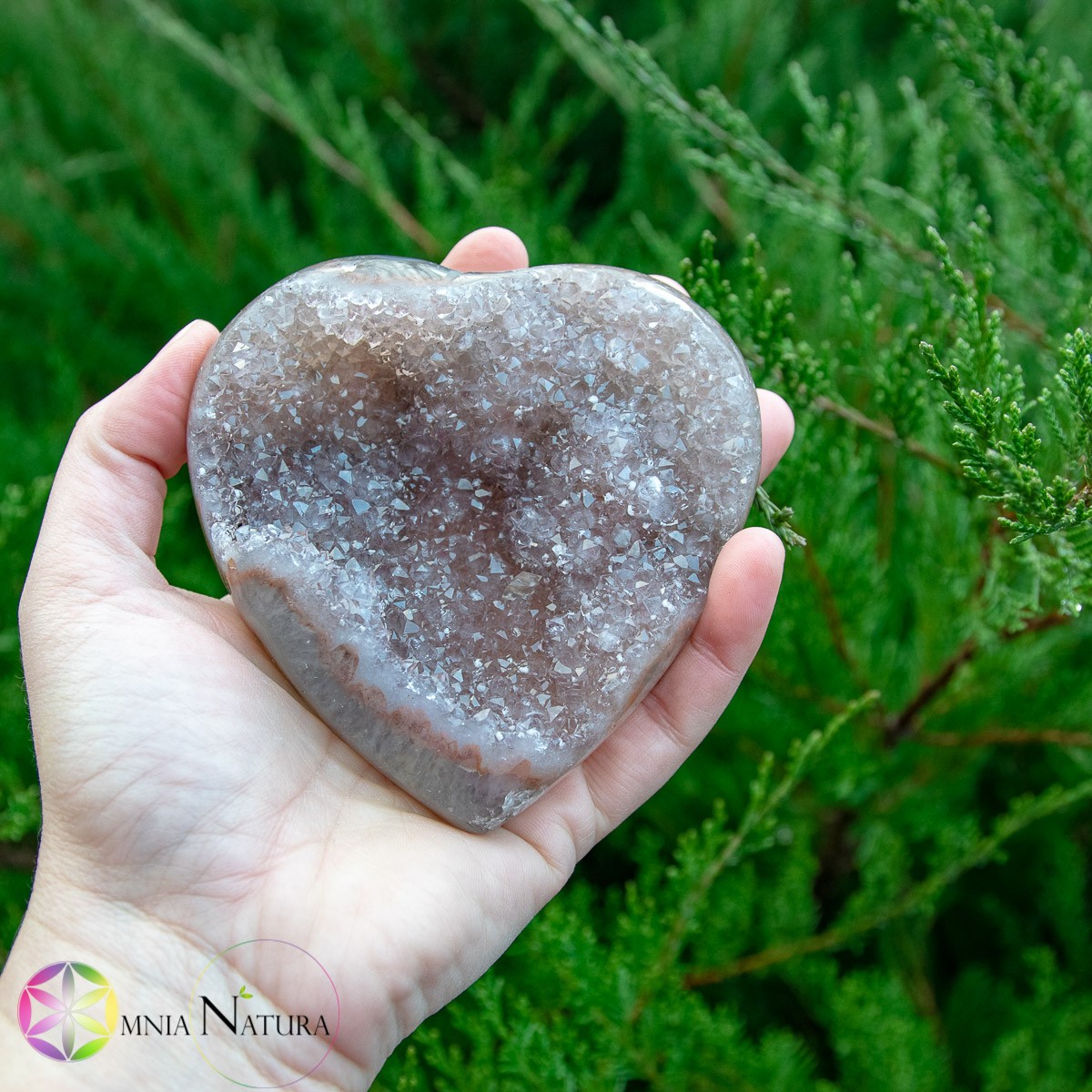 Cuore Ametista Sfumatura Grigio Rosa Pesca