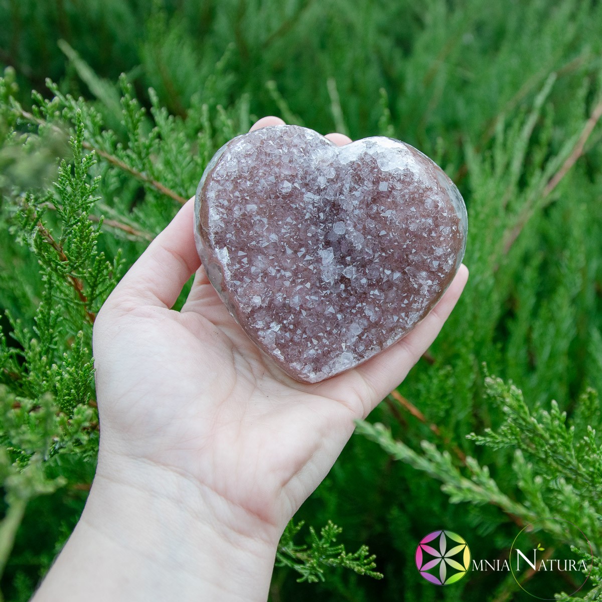 Cuore Ametista Sfumatura Pesca con Quarzo