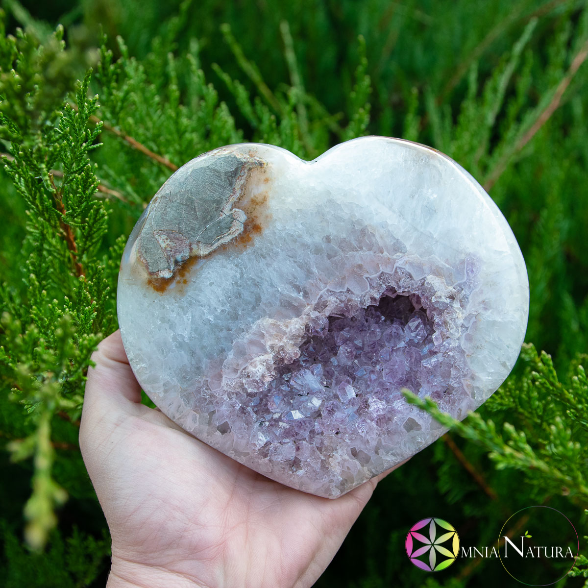 Cuore Ametista e Quarzo